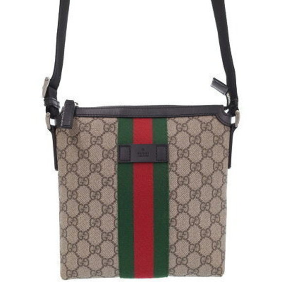 Gucci Web GG Supreme Flat Messenger Bag Shoulder Bag - Picture 1 of 8